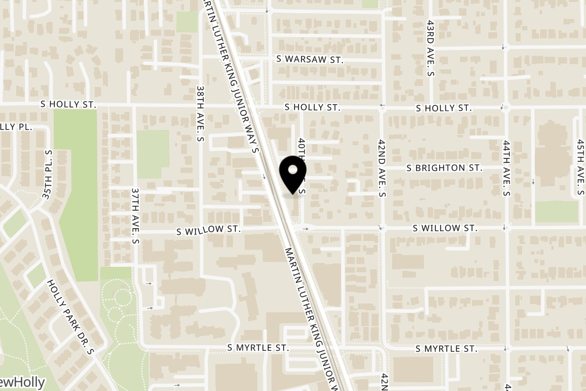 Map showing the location of ChuMinh Tofu Chu Minh Sandwiches and Coffee on 6754 Martin Luther King Jr Way S in Seattle
